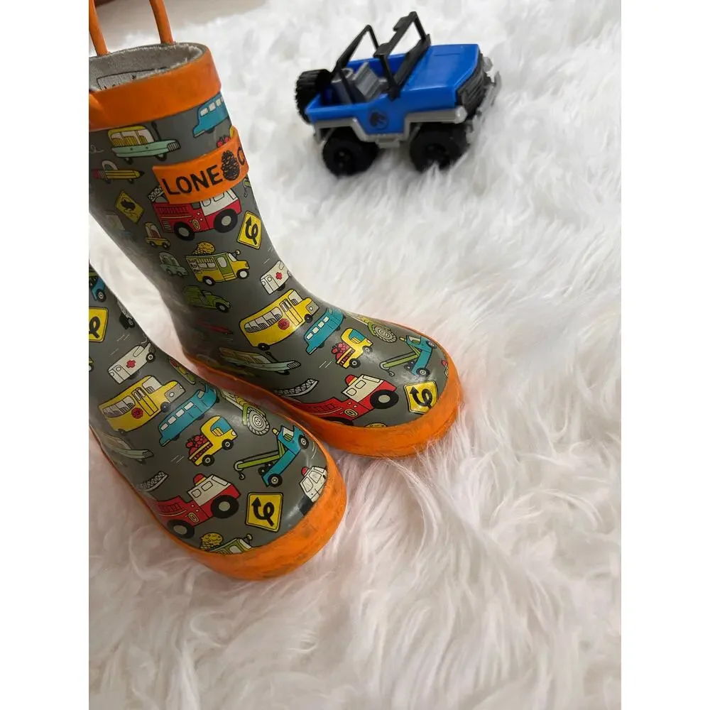 Lone Cone Toddler Rain Boots Car Print